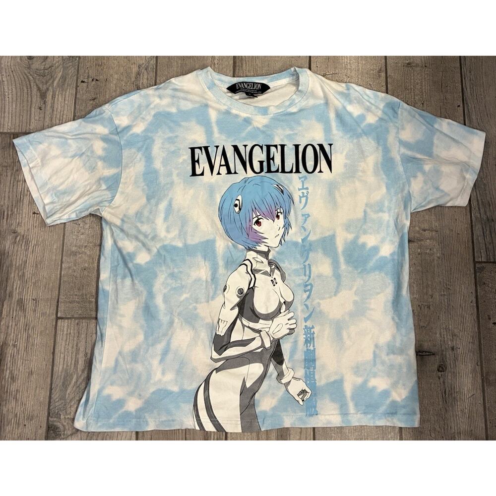 Primark x Neon Genesis Evangelion Rei Ayanami Blue Tie Dye T-Shirt Size Medium